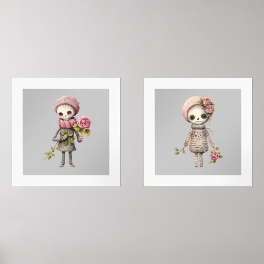 Blume Zombies | Quirky-Dollars Bilderwand Sets (Vorderseite)