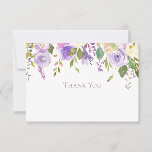 Blume zu Aquarelllavender Garden Vielen Dank Dankeskarte (Vorderseite)