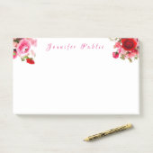 Blume zu Rose für  von  für handgeschriebene Namen Post-it Klebezettel (Auf Schreibtisch)