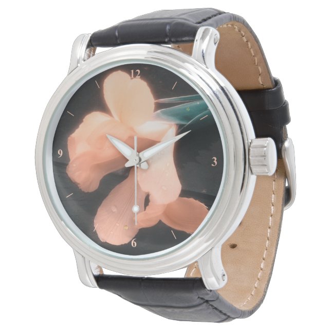 Blume zu Schiefer, Version 4 Armbanduhr (Schrägansicht)