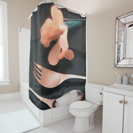 Blume zu Schiefer, Version 4 Duschvorhang (Beispiel)