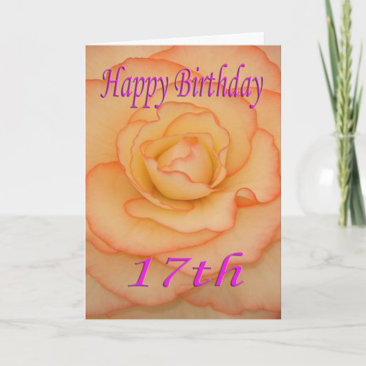 Blume zum 17. Geburtstag Karte (Vorderseite)