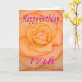 Blume zum 17. Geburtstag Karte (Gelbe Blume)