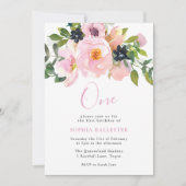 Blume zum 1. Geburtstag Einladung (Vorderseite)