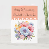 Blume zum 1. Jubiläum Karte (Vorderseite)