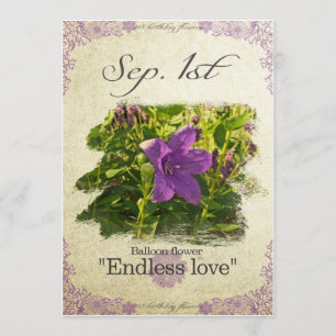 Blume zum 1. September "Ballon Blume" Karte