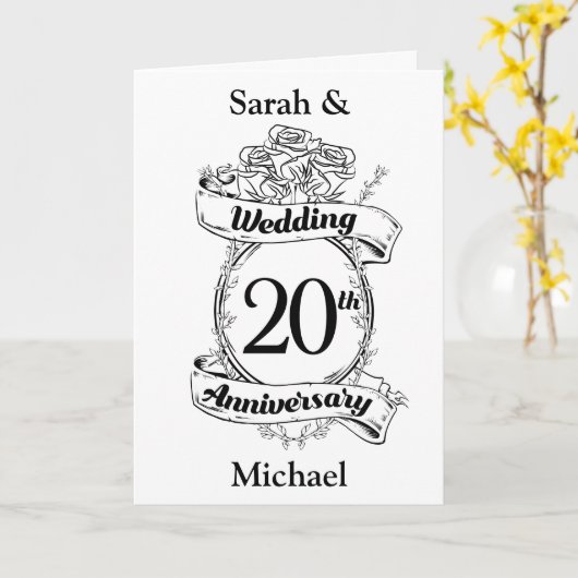 Blume zum 20. Hochzeitstag Karte (Gelbe Blume)