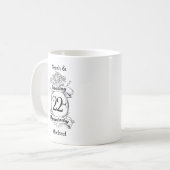 Blume zum 22. Hochzeitstag Kaffeetasse (Vorderseite Links)