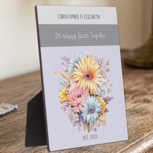 Blume zum 25. Jahrestag des Silver Jubiläums ernen Fotoplatte