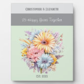 Blume zum 25. Jahrestag geben grüne Namen Fotoplatte (Vorderseite)