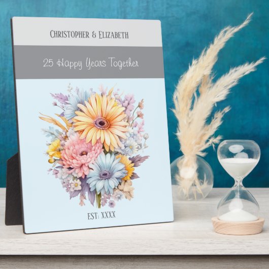 Blume zum 25. Jahrestag tragen den Namen Blau Fotoplatte (Seite)