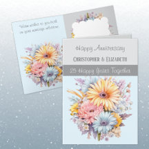 Blume zum 25. Silver Jubiläum grau