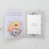 Blume zum 25. Silver Jubiläum grau lila Karte (Innenseite)