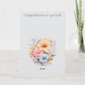 Blume zum 25. Silver Jubiläum grau rosa Karte (Rückseite)