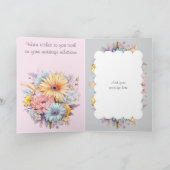 Blume zum 25. Silver Jubiläum grau rosa Karte (Innenseite)