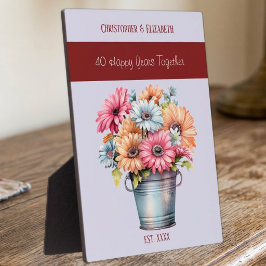 Blume zum 40-jährigen Ruby-Jubiläum ernennen lila Fotoplatte