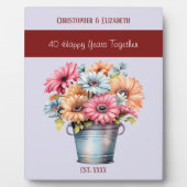 Blume zum 40-jährigen Ruby-Jubiläum ernennen lila Fotoplatte (Vorderseite)