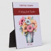 Blume zum 40-jährigen Ruby-Jubiläum ernennen lila Fotoplatte (Seite)