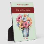 Blume zum 40-jährigen Ruby-Jubiläum geben grüne Na Fotoplatte (Seite)