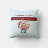 Blume zum 40. Ruby-Jubiläum blau Kissen (Rückseite)