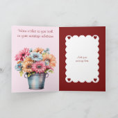 Blume zum 40. Ruby-Jubiläum bordeauxrot Karte (Innenseite)