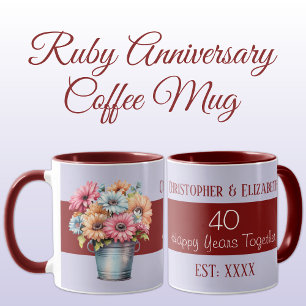 Blume zum 40. Ruby-Jubiläum ernennen lila Tasse