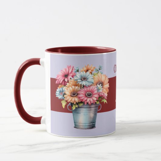 Blume zum 40. Ruby-Jubiläum ernennen lila Tasse (Links)
