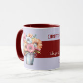 Blume zum 40. Ruby-Jubiläum ernennen lila Tasse (Vorderseite Links)