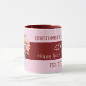Blume zum 40. Ruby-Jubiläum pink Tasse (Zentrum)