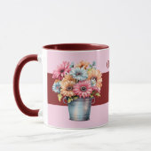 Blume zum 40. Ruby-Jubiläum pink Tasse (Links)