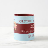 Blume zum 40. Ruby-Jubiläum tragen blaue Namen Tasse (Zentrum)