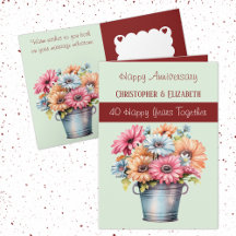 Blume zum 40. Ruby-Jubiläum weingrün