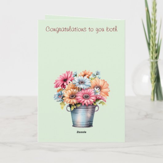 Blume zum 40. Ruby-Jubiläum weingrün Karte (Rückseite)