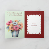 Blume zum 40. Ruby-Jubiläum weingrün Karte (Innenseite)