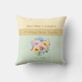 Blume zum 50. Goldjubiläum grün Kissen (Rückseite)