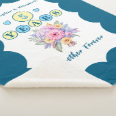 Blume zum 5. Jubiläum für immer blau Sherpadecke (3/4)