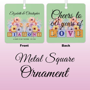 Blume zum 60. Jahrestag grün Ornament Aus Metall