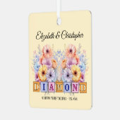 Blume zum 60. Jahrestag Ornament Aus Metall (Vorderseite links)