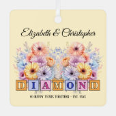 Blume zum 60. Jahrestag Ornament Aus Metall (Vorderseite)