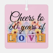 Blume zum 60. Jahrestag Ornament Aus Metall (Rückseite)