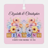 Blume zum 60. Jahrestag Ornament Aus Metall (Vorderseite)