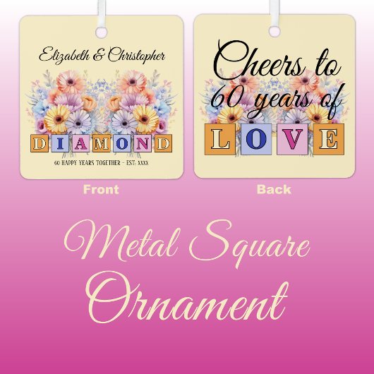 Blume zum 60. Jahrestag Ornament Aus Metall