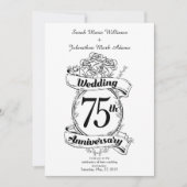 Blume zum 75. Hochzeitstag Einladung (Vorderseite)