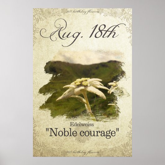 Blume zum August 18. Poster (Vorne)