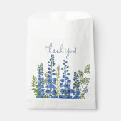 Blume zum blauen Delphinium im Juli Danke Geschenktütchen (Vorderseite)