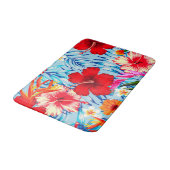 Blume zum blauen tropischen Hibiskus Badematte (Schrägansicht)