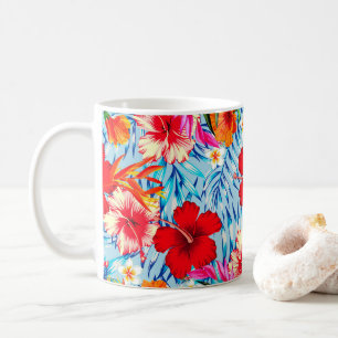 Blume zum blauen tropischen Hibiskus Kaffeetasse