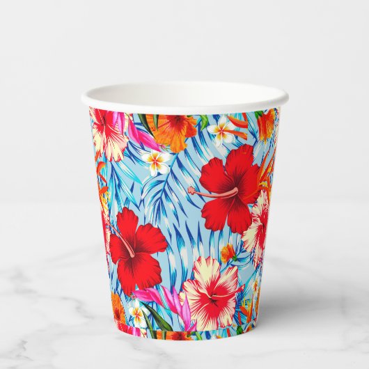 Blume zum blauen tropischen Hibiskus Pappbecher (Rückseite)