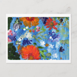 Blume zum Blue Background Postcard Postkarte