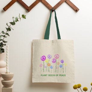 Blume zum Friedenszeichen Tragetasche